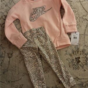 Nike Kids Pink and Leopard Leggings Set 2T